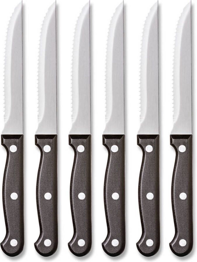 Blokker Steakmessen Set van 6 Zwart