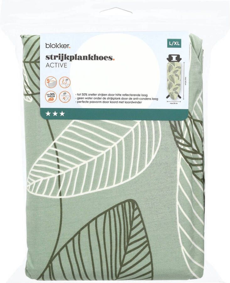 Blokker Strijkplankhoes Active L XL Tropical Leaves 140 x 50 cm