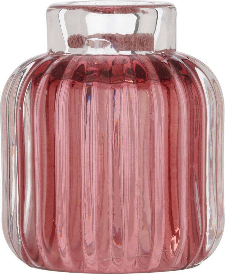 Blokker theelichthouder Inge 7x7x8cm roze