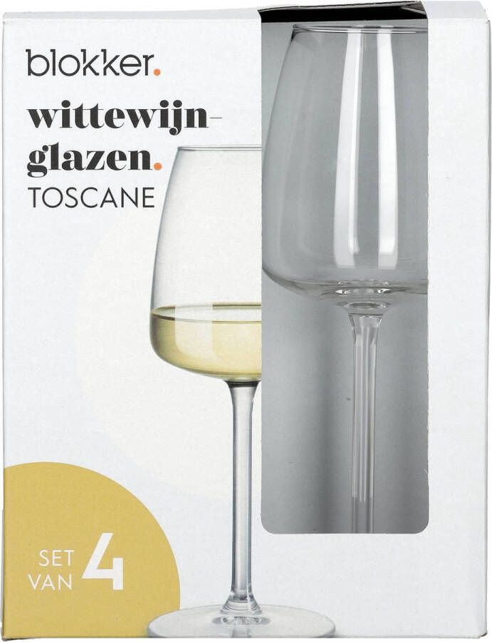 Blokker Toscane Wittewijnglazen Set van 4 32cl