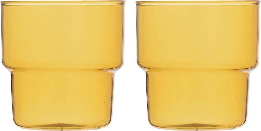 Blokker Waterglas Set van 2 Dolce Vita Amber Geel