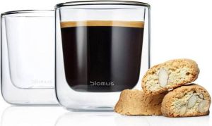 Blomus Dubbelwandig glas NERO koffie (set 4 stuks)