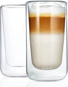 Blomus Dubbelwandig glas NERO latte macchiato (set 4 stuks)