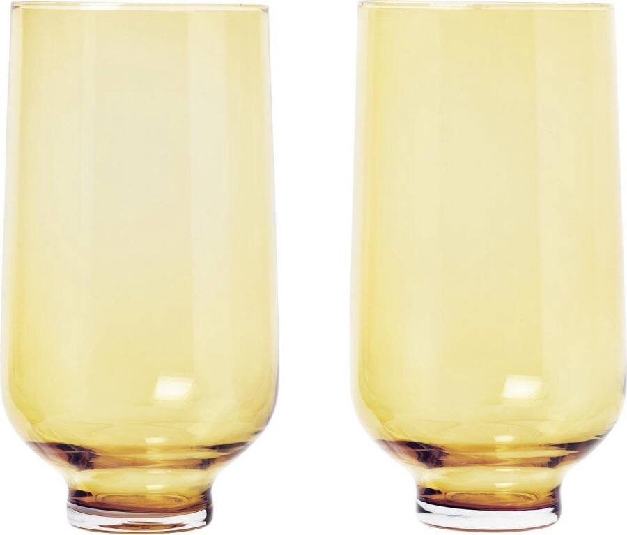 Blomus FLOW longdrinkglazen Dull Gold (set 2)