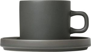 Blomus Koffie Kop & Schotel Pilare Agave Green (20 cl) (2 sets))
