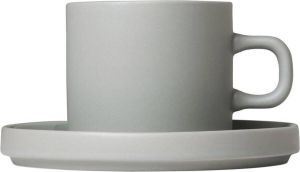 Blomus Koffie Kop & Schotel Pilare Mirage Grey 20 cl) (2 sets))
