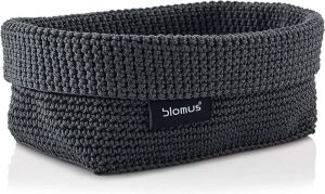 Blomus -TELA- haakmand L van kunstvezel antraciet mand voor opslag hoogwaardige afwerking exclusieve look ideaal voor handdoeken cosmetica enz. (H B D: 9 x 12 x 20 cm antraciet 68885)