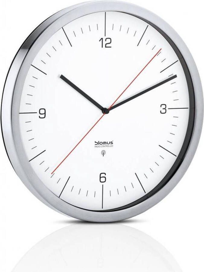 BLOMUS Zendergestuurde wandklok Radiografisch horloge -Crono- wit