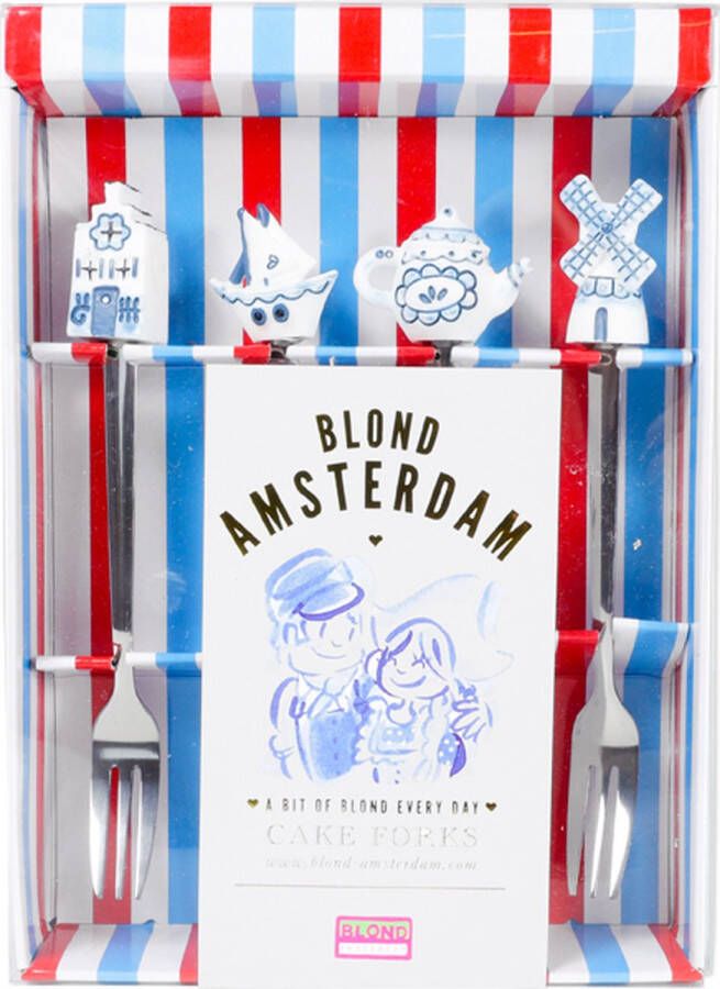 Blond Amsterdam Delfts Blond: Set Cakevorkjes 4 stuks