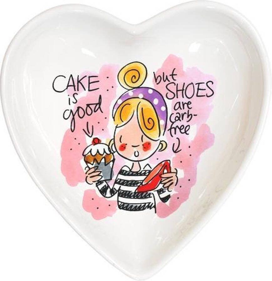 Blond Amsterdam Even Bijkletsen Heart Bowl 16 5 cm Pink