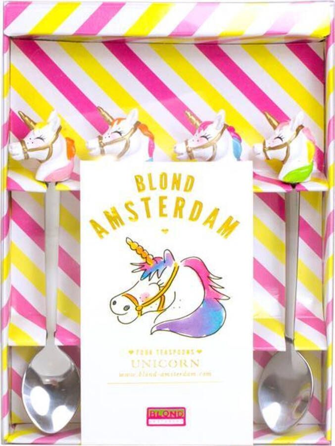 Blond Amsterdam Unicorn Theelepeltjes 4 stuks