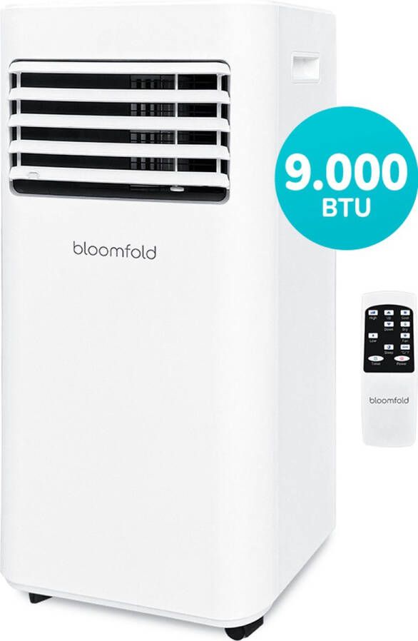 Bloomfold Mobiele Airco 9.000 BTU 4-in-1 Airconditioning met Raamafdichtingskits Slaapkamer airconditioning Woonkamer airconditioning tot 25m² koelen Wifi modus & App