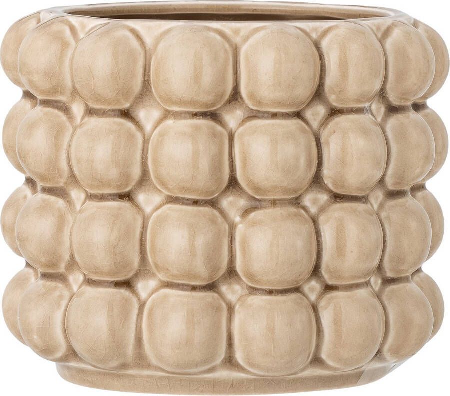 Bloomingville bloempot Deia beige aardewerk Ø15x12cm