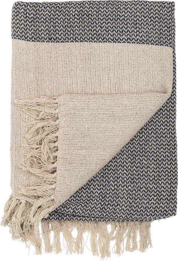 Bloomingville Matt Plaid 160 x 130 cm Naturel Zwart