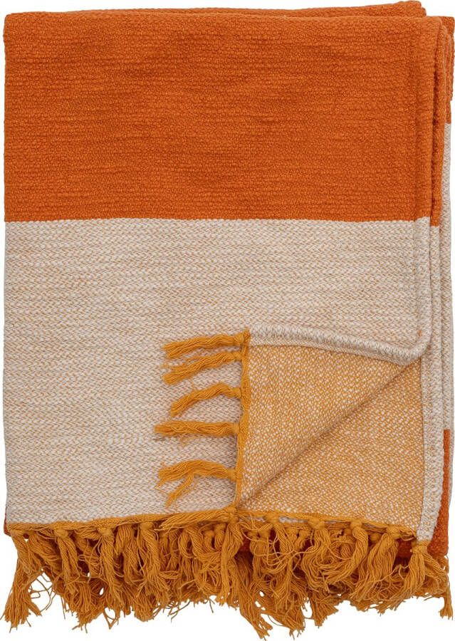 Bloomingville Motril Throw cotton Orange