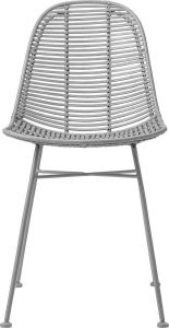 Bloomingville Stoel Rotan Seat H45 cm Grijs
