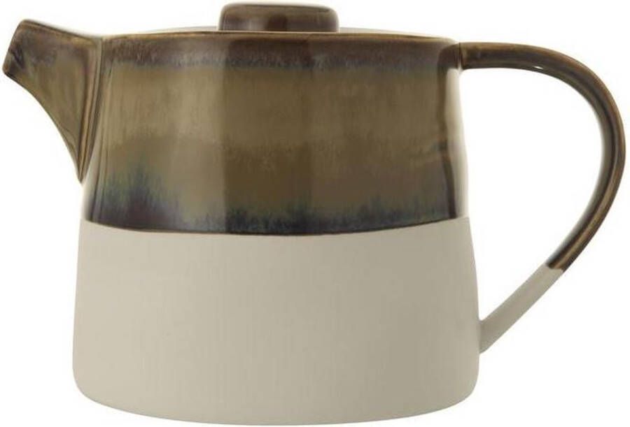 Bloomingville Theepot Stoneware 13 5xH12 5 cm Off W Br Bl