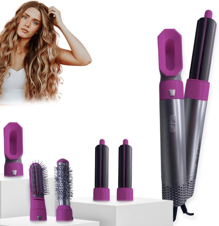Blossombel Brush Kit 5 in 1 Haar Droger Air Brush Styler- 5 in 1 Hair Dryer – De Ultieme Multifunctionele Haar Styler