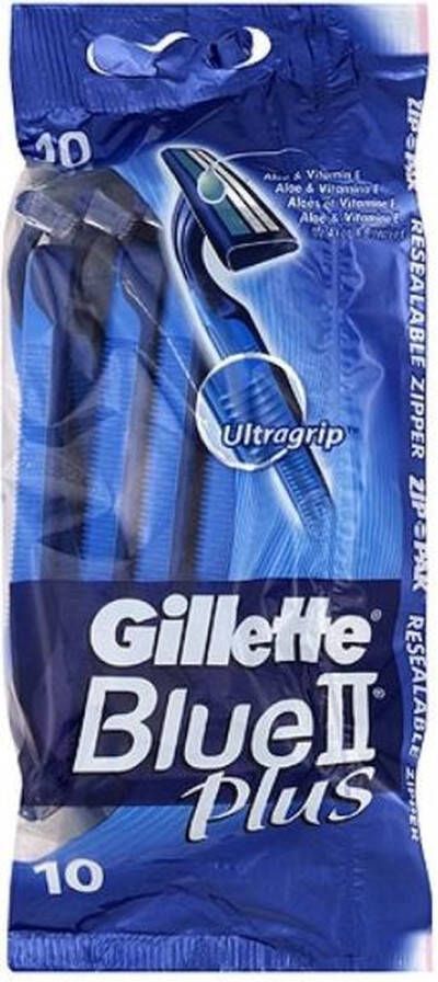 Gillette Blue II Plus (2x5) 10 stuks Wegwerpmesjes Wegwerpscheermesjes