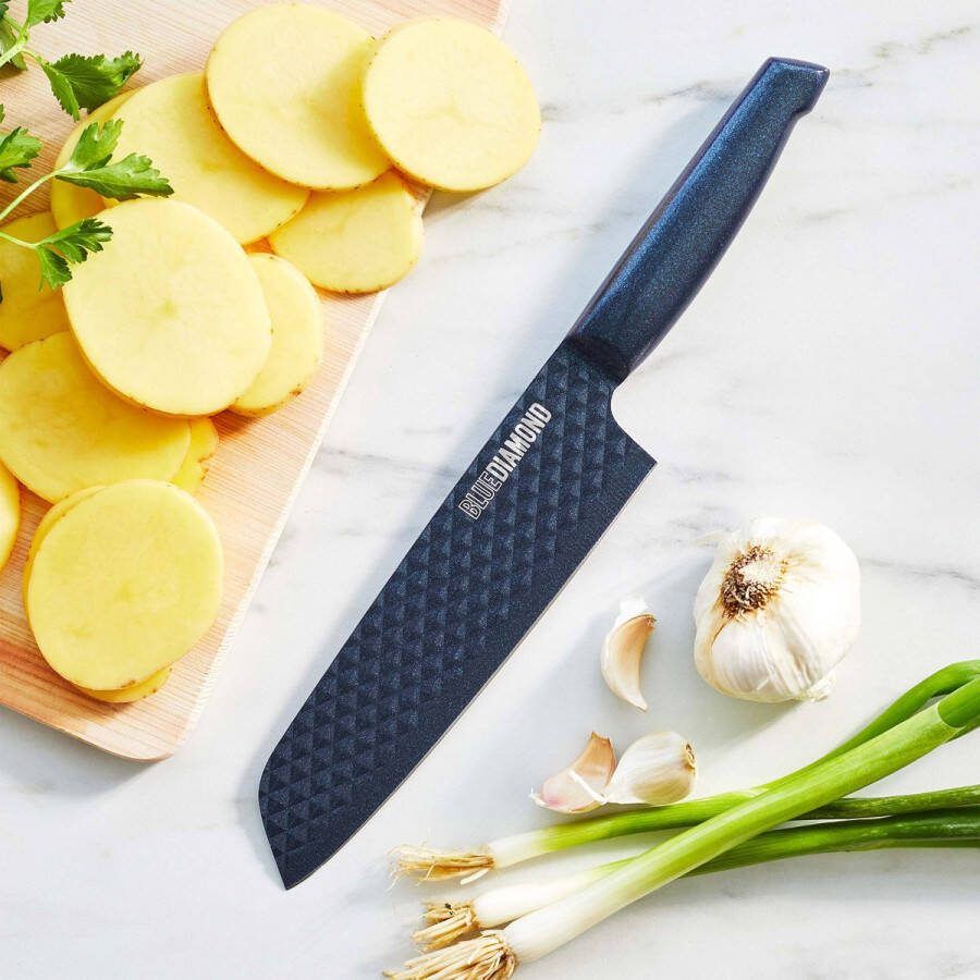Blue Diamond santoku mes 18cm 100% staal antikleef & vaatwasbestendig