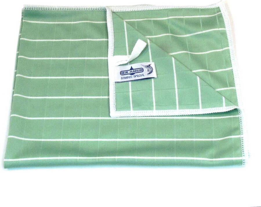 Blue Marlin 6 stuks Bamboe Droogdoek Glasdoek Poleerdoek Groen Kristal helder Streeploos Schoon