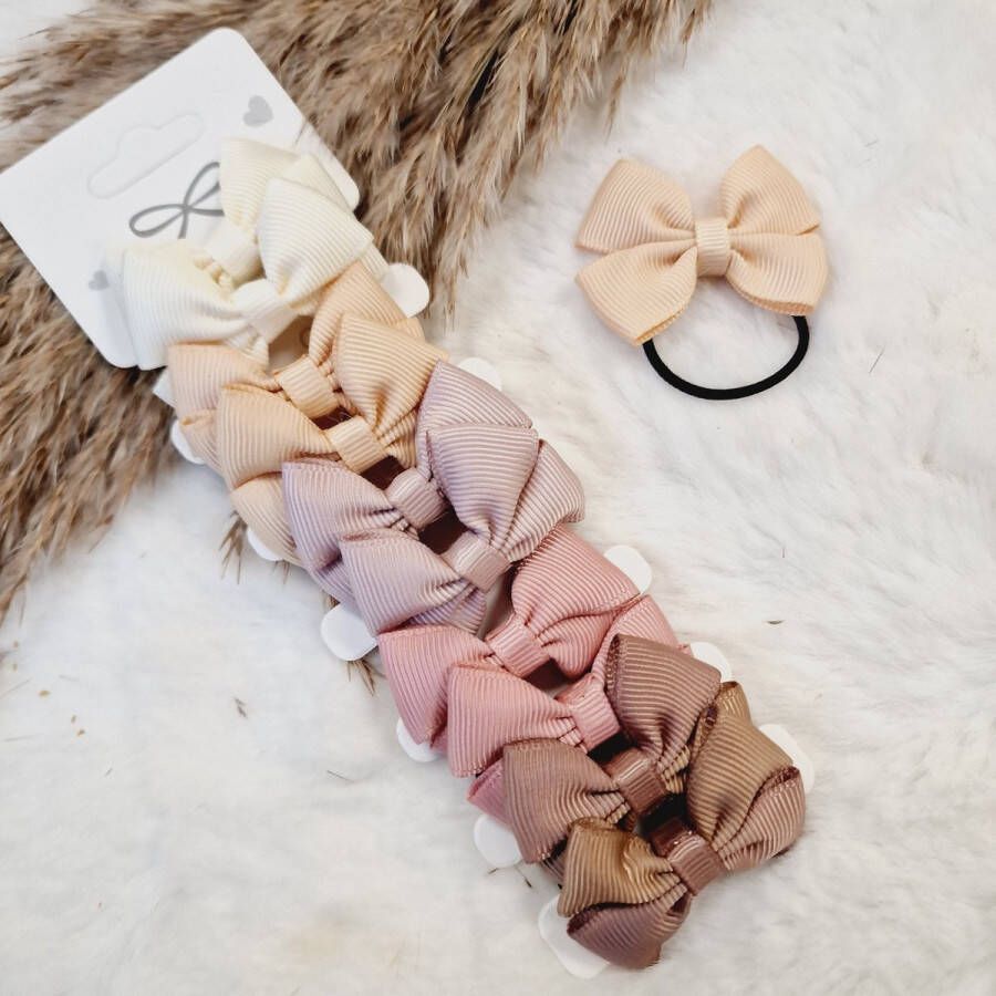 Blue or Pink Haarelastiekjes met strik Elastiekjes Strikjes Set van 10 Setnr 6