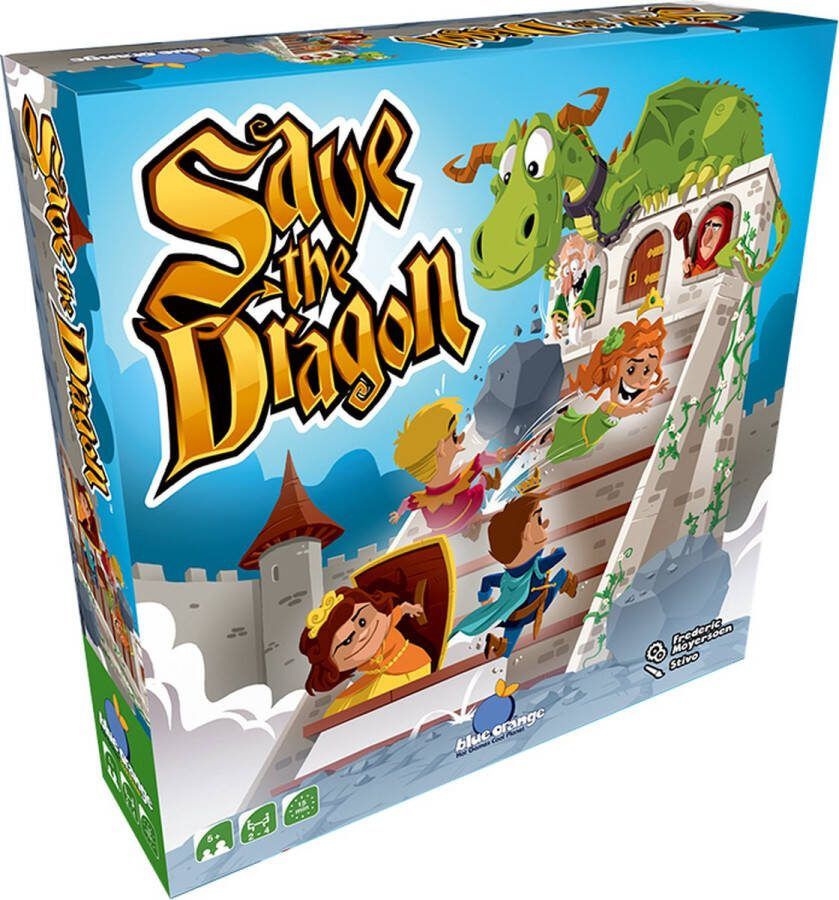 Geronimo Games Blue Orange Games Save the Dragon Behendigheidsspel 2-4 Spelers Geschikt vanaf 5 Jaar