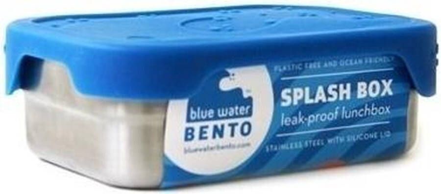 Blue Water Bento RVS Lunchbox Splash Box Lekvrij Blauwe deksel Medium
