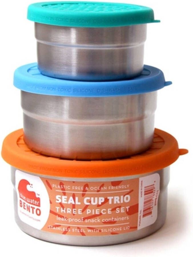 Blue Water Bento Lunchbox Seal cup Trio Ronde snackbox set van 3 stuks