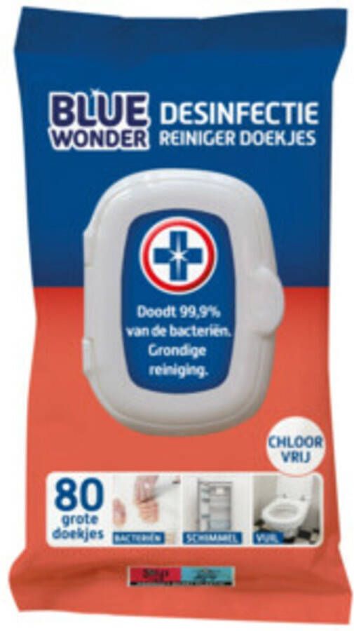 Blue Wonder Desinfectie Reiniger Doekjes 72 stuks