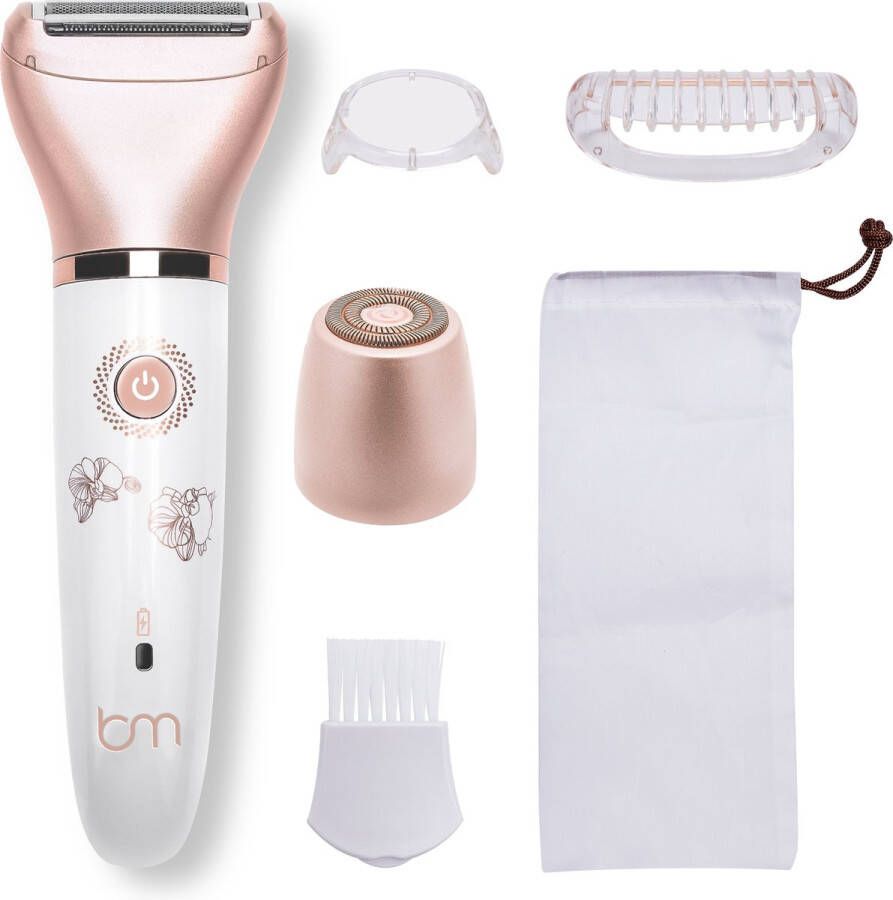 Bluemay 2-in-1 Ladyshave Pijnloos Ladyshave voor Vrouwen Scheerapparaat Trimmer Haarverwijderaar Ontharing Ontharingsapparaat Bikini