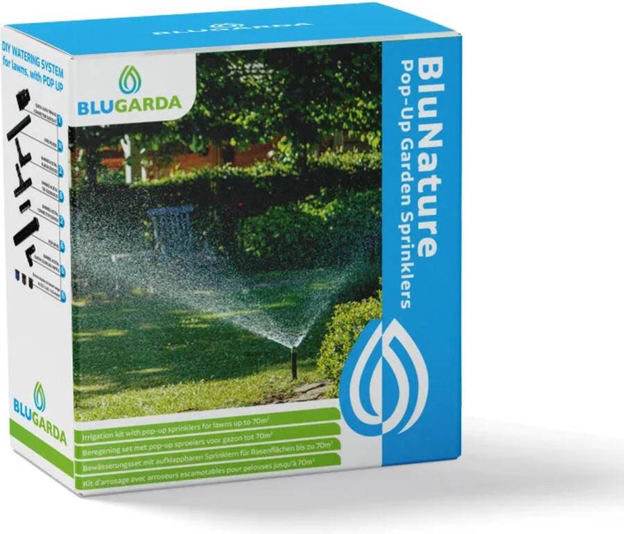 BluGarda BluNature Pop-Up Garden Sprinklers Pop Up Sproeier Beregening Irrigatiesysteem Tuin Set voor Gazon tot 70m2