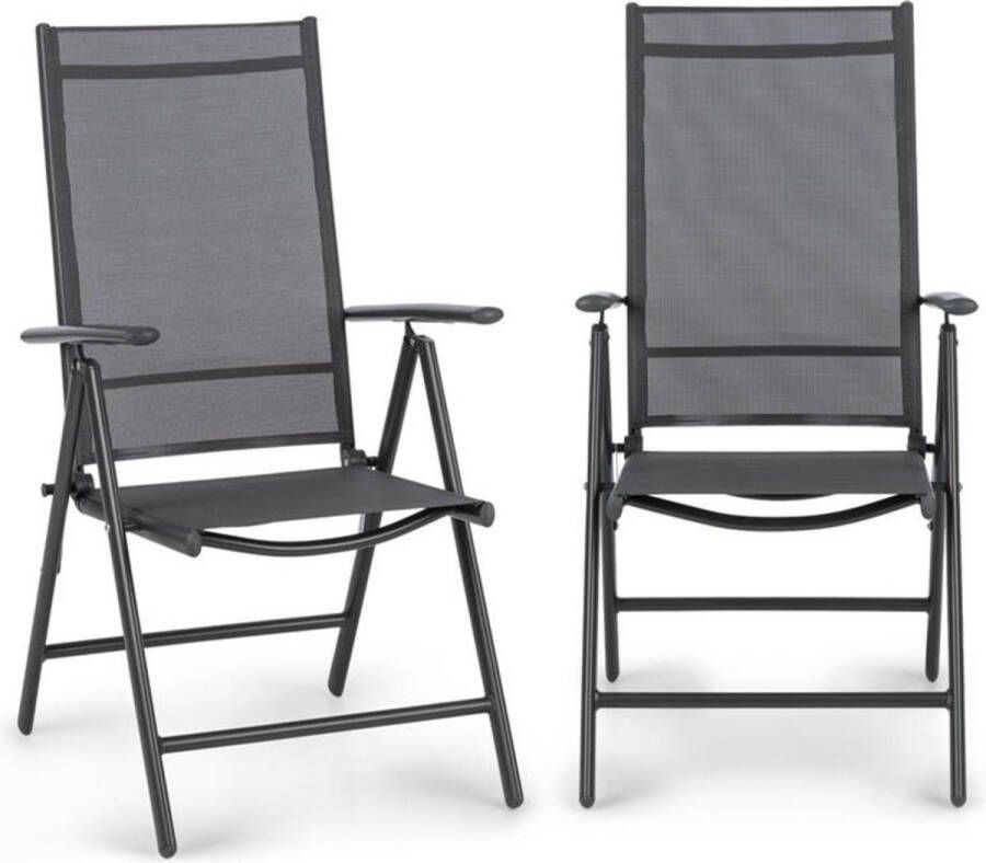 Blumfeldt Almeria klapstoel set van 2 59 5x107x68 cm ComfortMesh 7-voudig verstelbare rugleuning voor relaxen of rechtop zitten