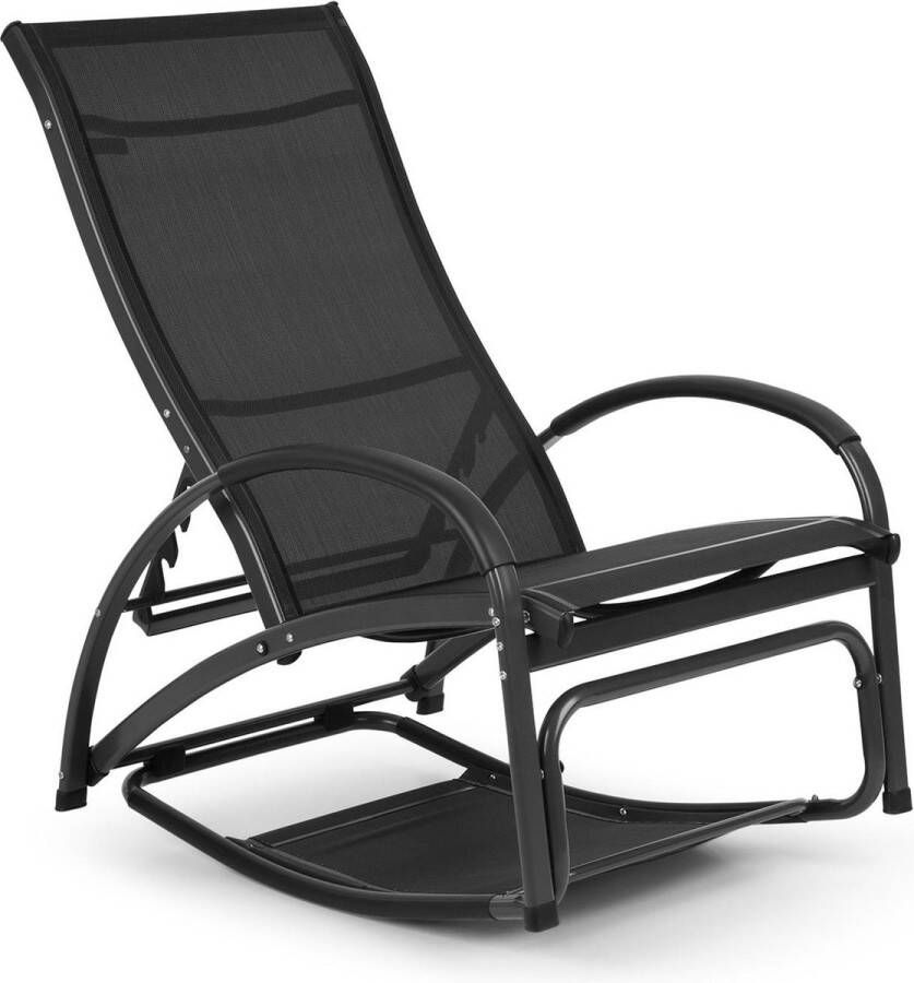 Blumfeldt Beverly Wood ligstoel schommelstoel aluminium frame 4-voudig verstelbare rugleuning