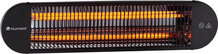 Blumfeldt Blum Gold Bar 2000 Swing heater Infrarood terrasverwarmer met afstandsbediening Wand- of plafondmontage 2000 W Geschikt voor buiten Zwart