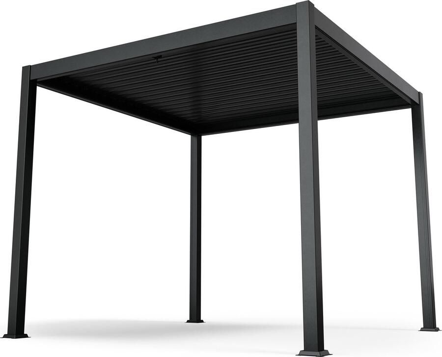 Blumfeldt Luminahaven Tuinhuisje 3X3 M Gegalvaniseerd stalen latten dak Zwart