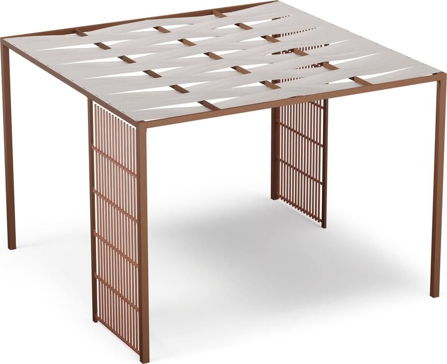 Blumfeldt Shade Cove Vert Pergola 3 X 3 M Privacyscherm Weerbestendig Beige