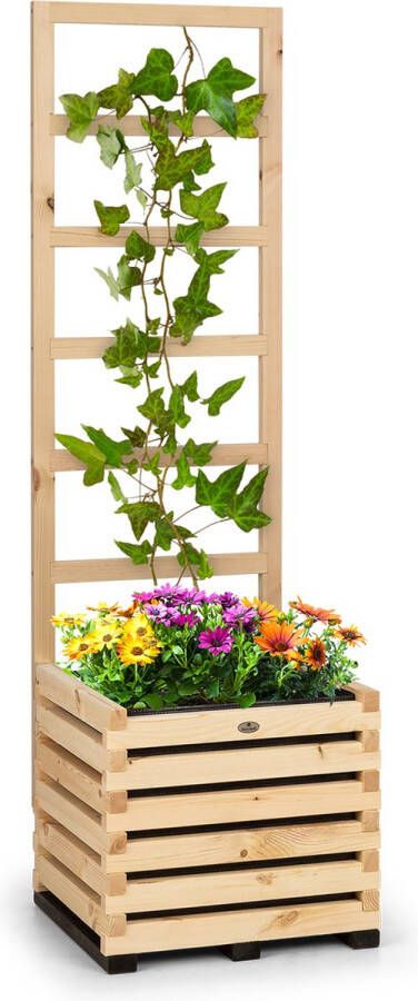 Blumfeldt Modu Grow 50 kweekbak & spalier set plantenschaal voor vers fruit & groente kruiden en bloemen hout