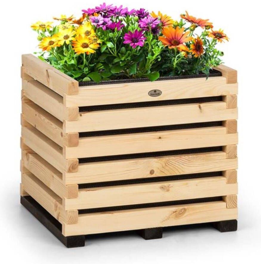 Blumfeldt Modu Grow 50 kweekbak plantenbak 50 x 45 x 50 cm 112 liter voor vers fruit & groente kruiden en bloemen grenenhout