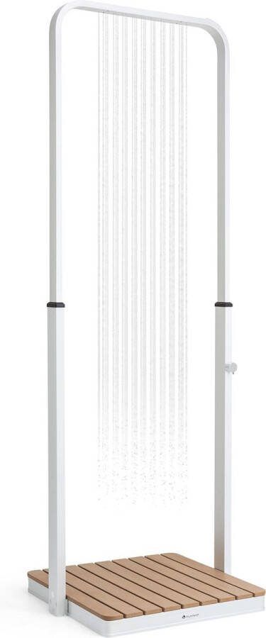 Blumfeldt Sumatra Breeze Square buitendouche WPC aluminium 70x55 cm hoekig