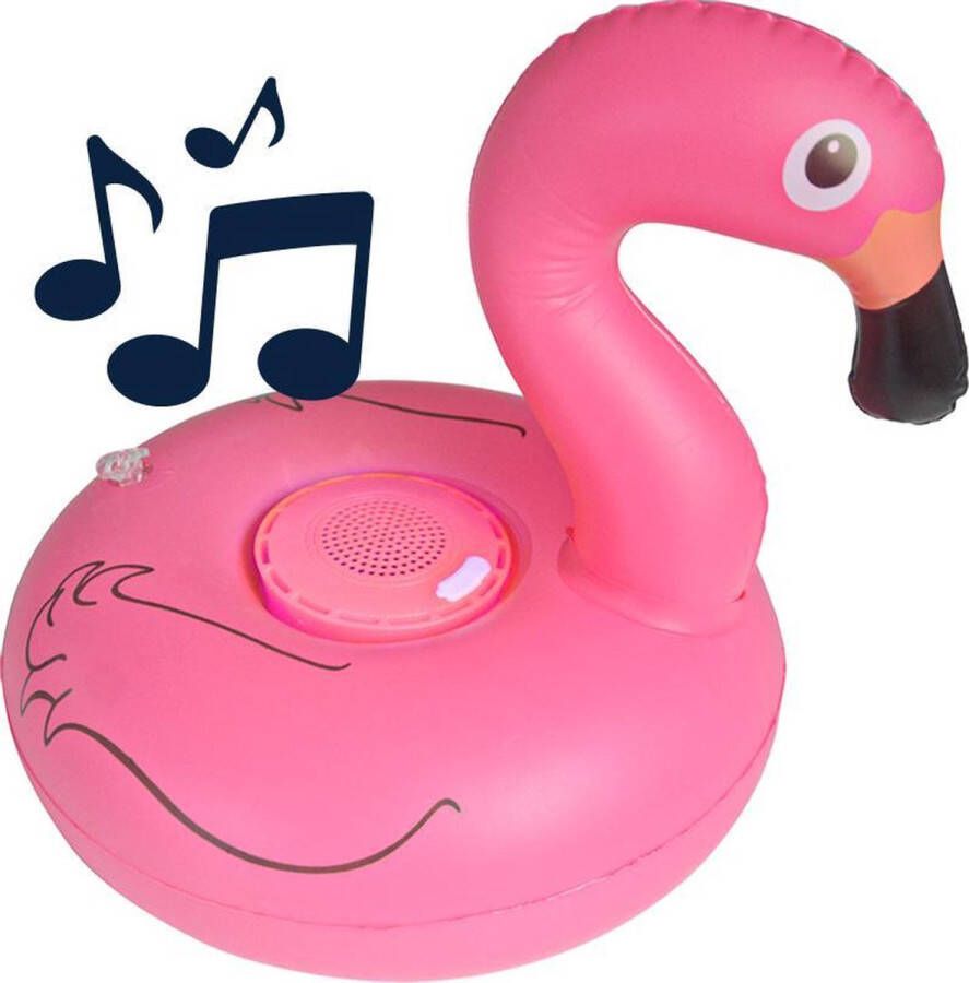 BluMill 2-in 1 Opblaasbare Speaker Bekerhouder Speelgoed voor Zwembad Flamingo