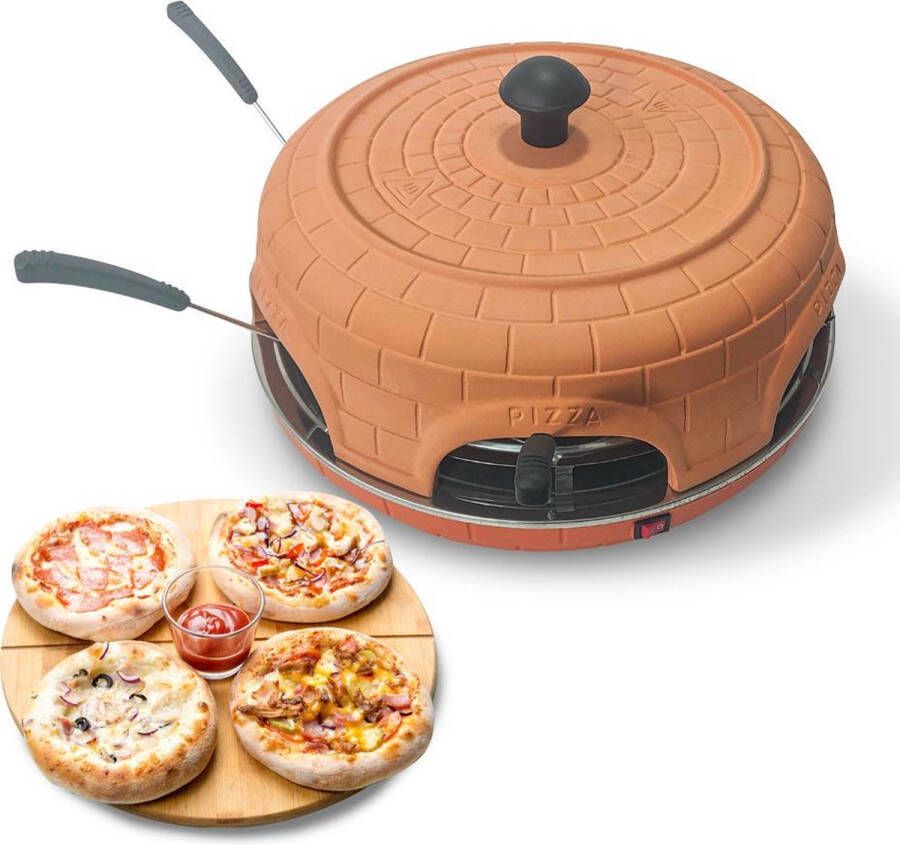 BluMill Pizzarette Pizza oven – 6 Personen – 1100 Watt – Pizzamaker Incl. deegvorm en spatels