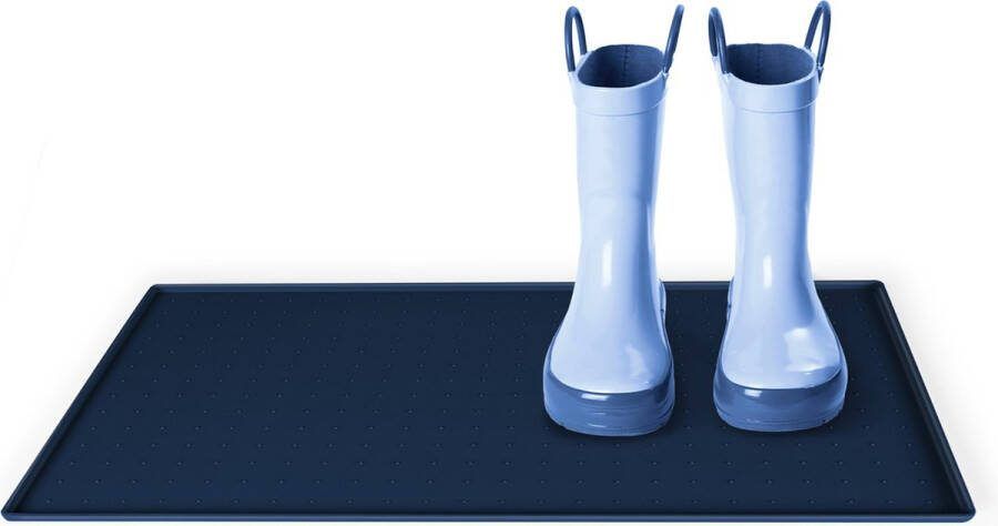 Blumtal Afdruipmat Siliconen Mat Droogmat Afdruipmat Anti-slip Onderzetter 50 x 30 cm Blauw