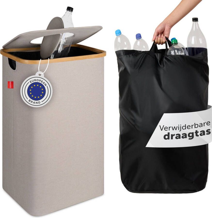 Blumtal Afvalscheiding Recycle afvalbak 100L Statiegeld container Lege Flessen Beige