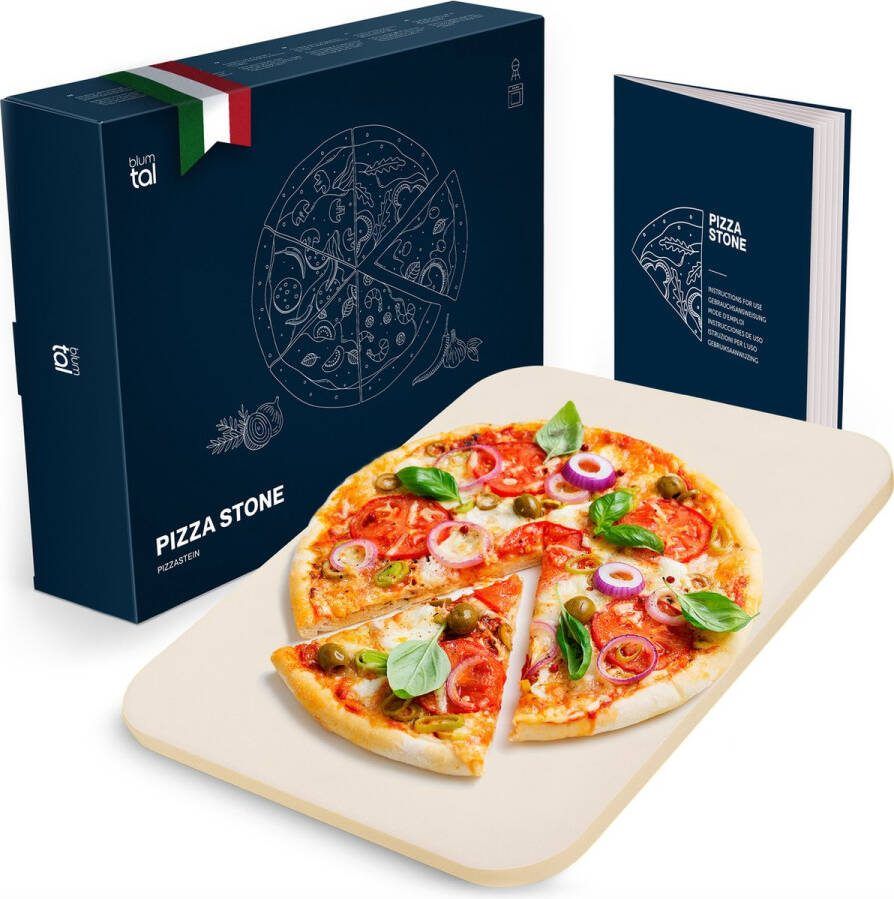 Blumtal Pizzasteen Luxe Pizzasteen Hittebestendig tot 900 °C Pizzasteen voor oven en grill Baksteen