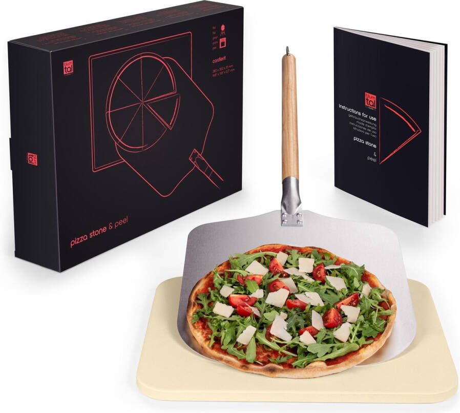 Blumtal Pizzasteen met XL Pizza Schep Professionele Pizza Set Cordieriet Pizza Stone