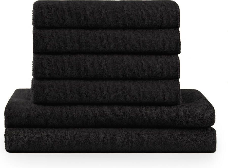Blumtal Terry Handdoeken Set 2 x Baddoek & 4 x Handdoek: Zwart