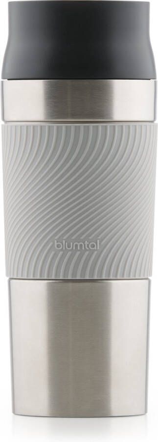 Blumtal Thermosbeker Classic Lekvrij BPA-Vrij en Vaatwasserbestendig Hoge Kwaliteit Thermosfles met Quick-Press Sluiting Travel Mug 500 ml Ultimate Grey Grijs