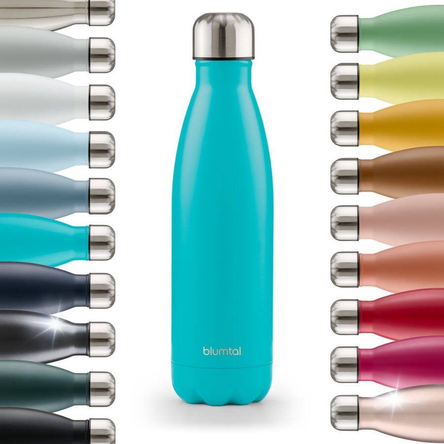 Blumtal Thermosfles Met dubbele wand Thermosbeker Koffie Thee en Koele dranken Travel Mug Petrol 750 ML
