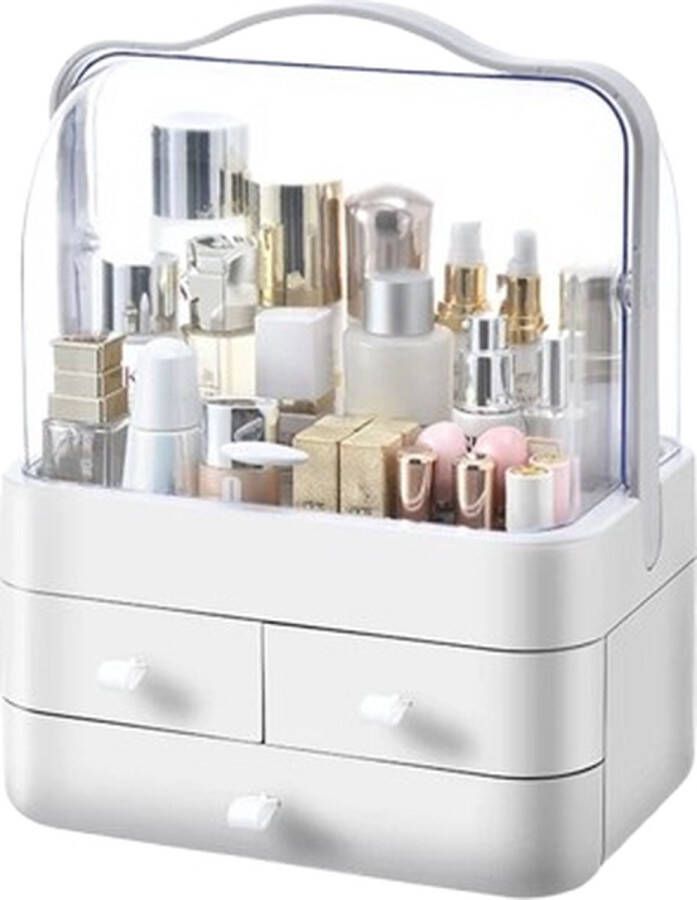 Blyx Make-Up Organizer Opbergdoos Make up tas Make up Koffer Parfum Organizer Sieraden Wit 35x27x18CM